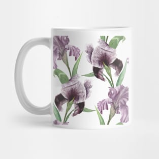 Iris flowers watercolor floral ornament Summer tropical composition. Romantic spring garden Mug